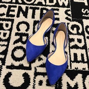 Blue Suede D’orsay Flats-Banana Republic